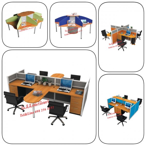 โต๊ะทำงานกลุ่ม สมาร์ทออฟฟิศ Work Station Desk, Call Center, Smart Office